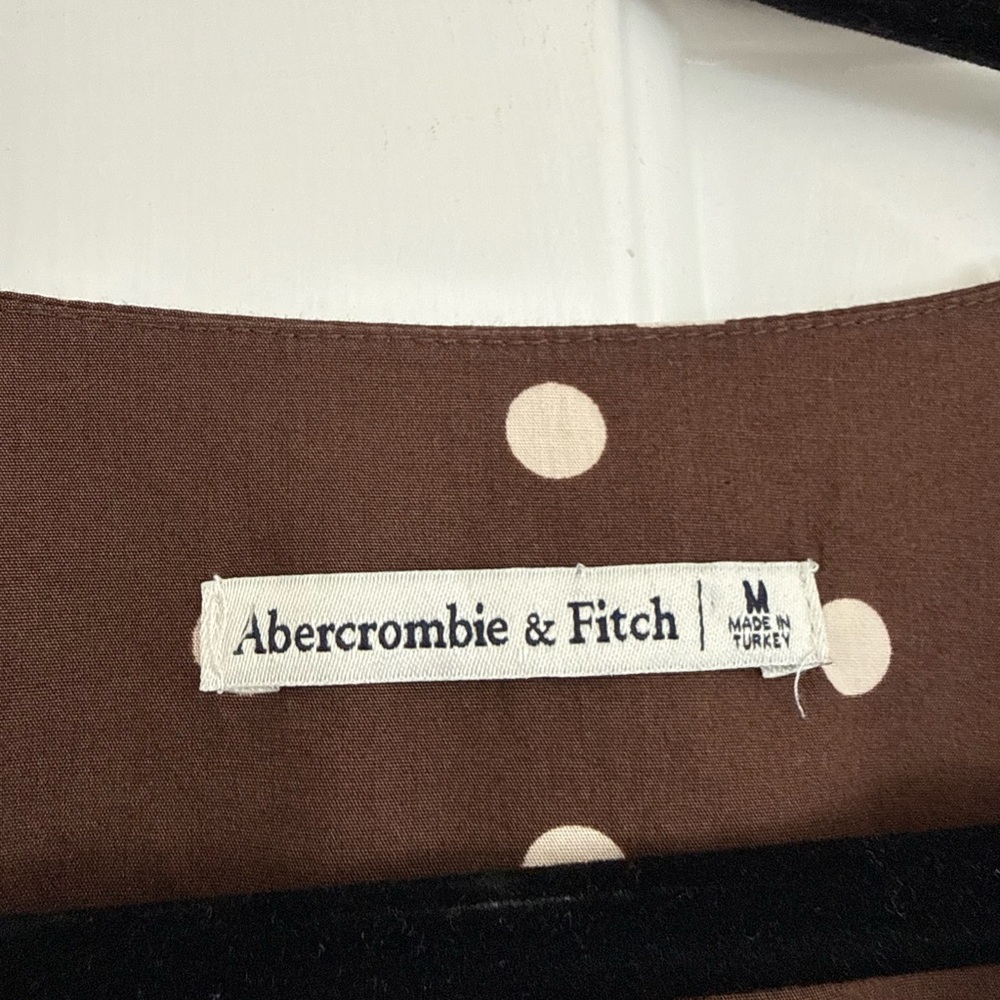 Abercrombie & Fitch Brown Polka Dot Midi Dress - Picture 4 of 7